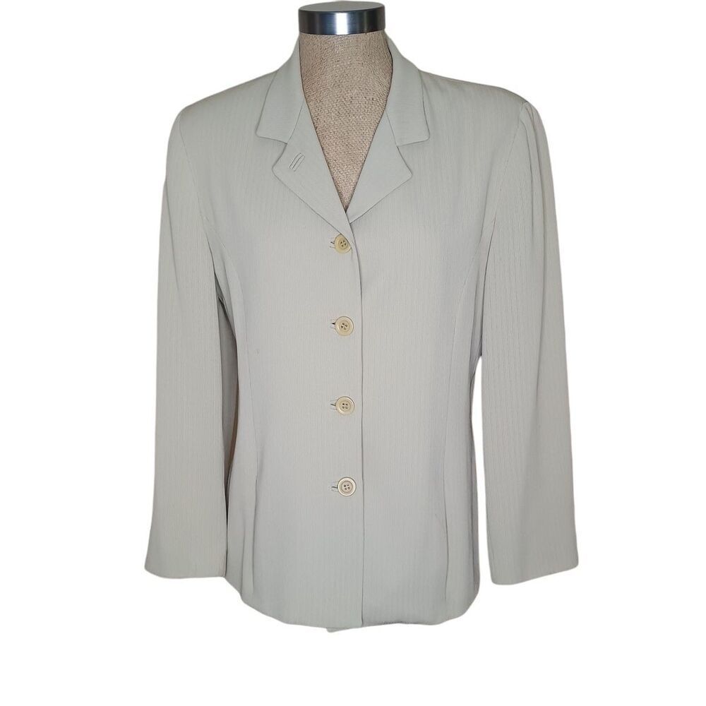 Alex Garfield GARFIELD & MARKS Women's Blazer Size 10 Button Front Beige Vtg